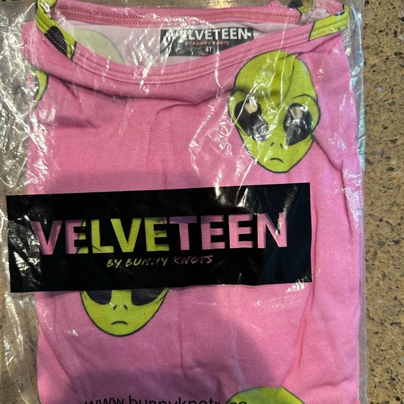 Bunny Knots Velveteen set (top & bottom) size 4 - Picture 1 of 2